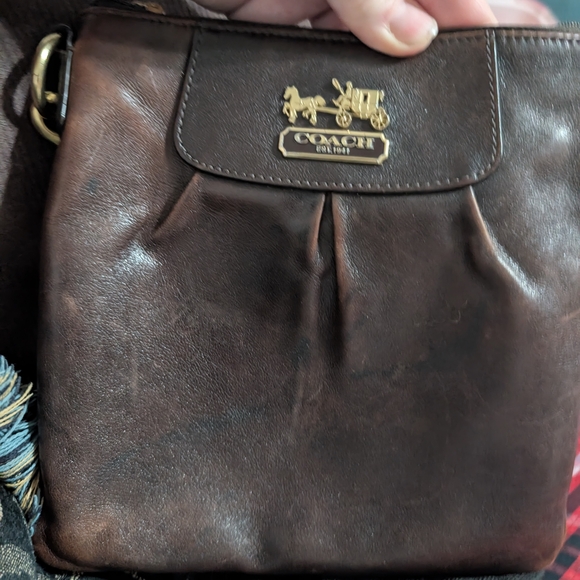 Coach Handbags - Coach Dark Brown Leather Messenger Bag